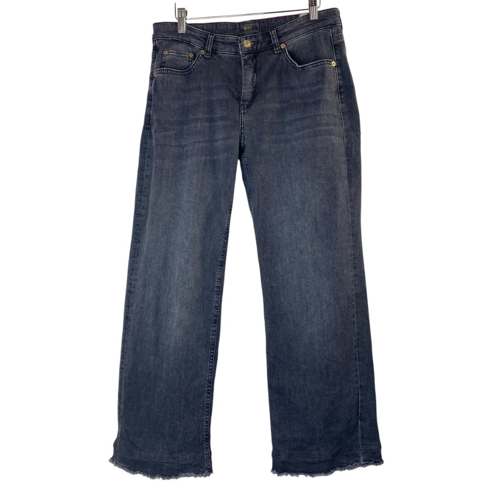 MAC Rich Clea Jeans Wide Straight Leg Crop Cuffed in Dark Gray Size 38 (US 8) - Picture 10 of 11